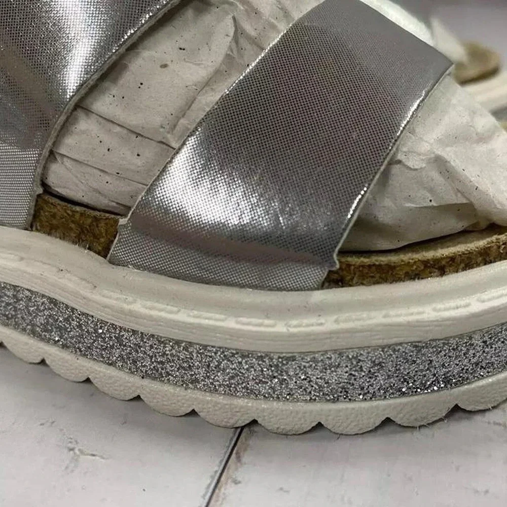 Carter's Silver Slingback Carlyle Sandal with Glitter-Size 6